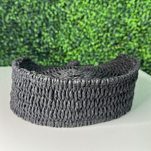 Black Straw Shoulder Bag Womens O/S - Picture 3 of 11